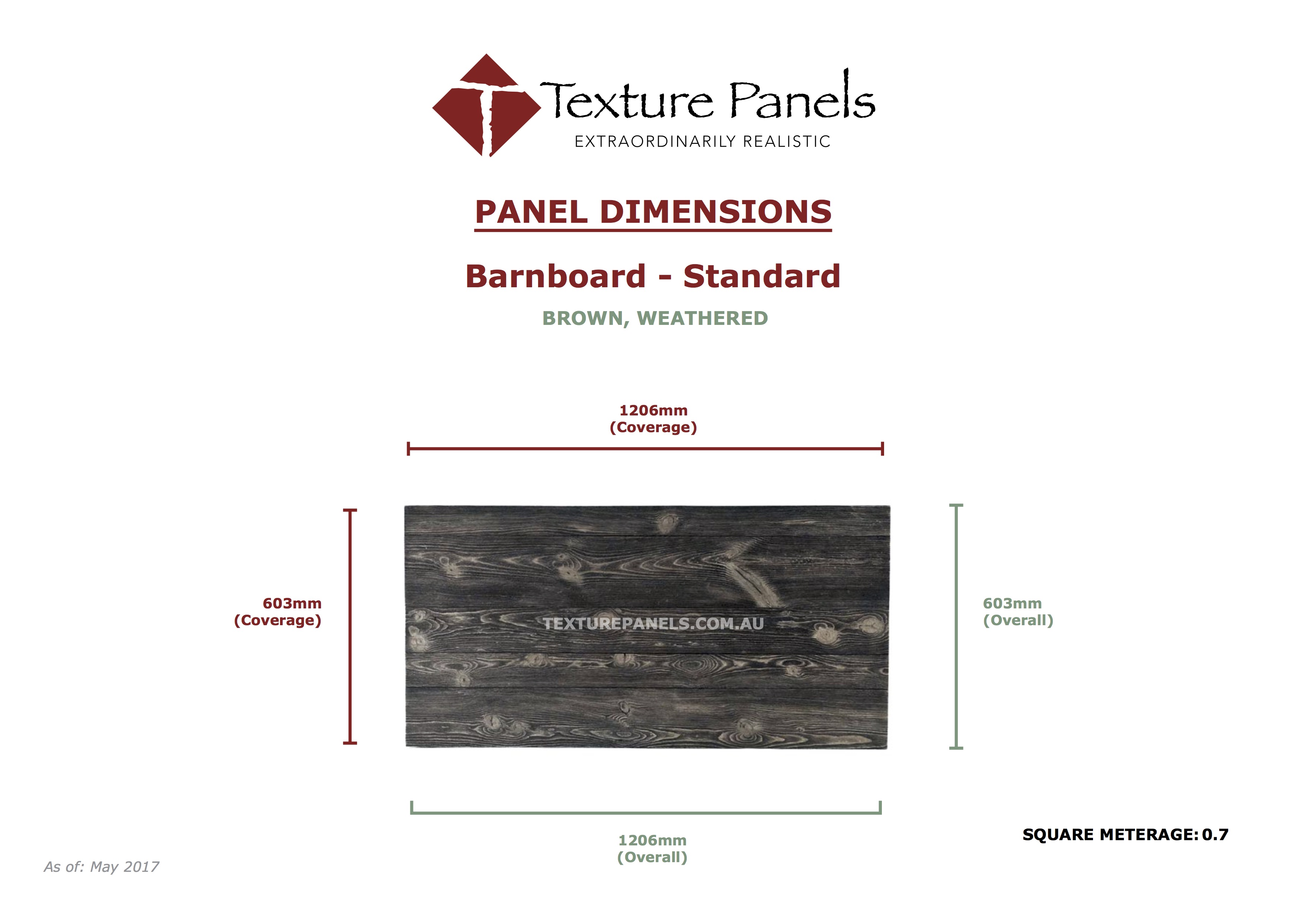 Barnboard Standard - Dimensions